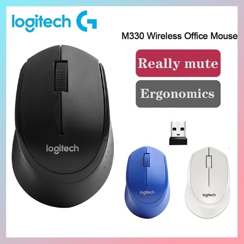 Chuột không dây Logitech M330 SILENT PLUS, 2.4GHz có đầu thu Nano USB ...