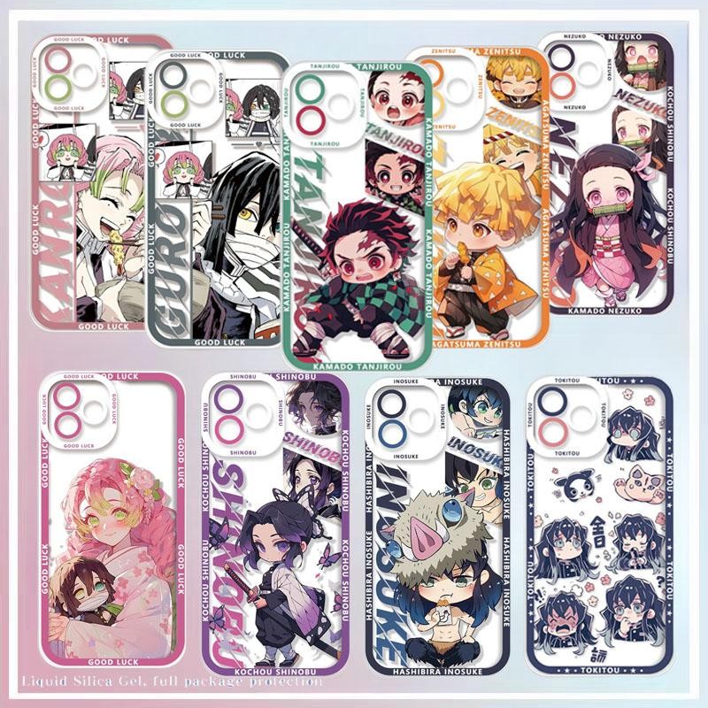 Ốp Điện Thoại Trong Suốt Anime Demon Slayer Cho Samsung Galaxy A12 A03 A32 A52 A54 A50 A50S A30S A22 A53 A03S A22 A13 Cặp Đôi Mắt Thiên Thần TPU Hoạt Hình Bìa Mềm