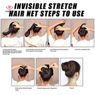 Lưới Búi Tóc Tàng Hình Màu Đen Co Giãn | Lưới Tóc Combo 30cm/50cm/60cm Phụ Kiện Tóc Cho Tiếp Viên/Y Tá