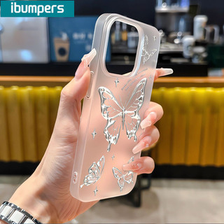 ibumpers Ốp Lưng iPhone Xinh Cao Cấp Bướm In Hình Trong Suốt nhám Ốp Điện Thoại TPU Mềm Silicon Chống Sốc Chống Bẩn Cho Iphone 16 15 14 12 13 11 Pro Max IP 7 8 Plus X XS XR