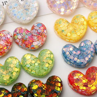Dopamine Sequins Màu sắc ngọt ngào đa năng bông tai trái tim đào kẹp tóc nhãn dán ốp điện thoại phụ kiện DIY