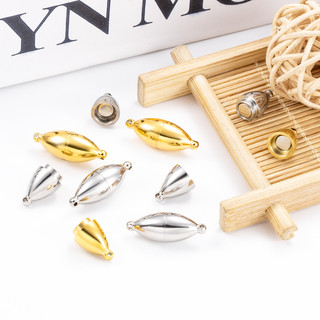Đánh Bóng Thép Không Gỉ Nam Châm Khóa Trang Sức Tự Làm Vòng Cổ Vòng Tay Kết Nối Khóa Phụ Kiện Ngọc Trai