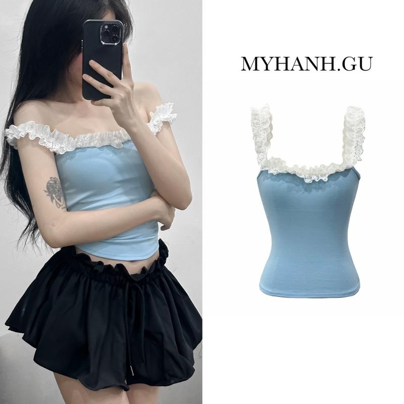 Áo 2 dây ren mặc được 2 kiểu siêu cưng (0A13)- MYHANH.GU