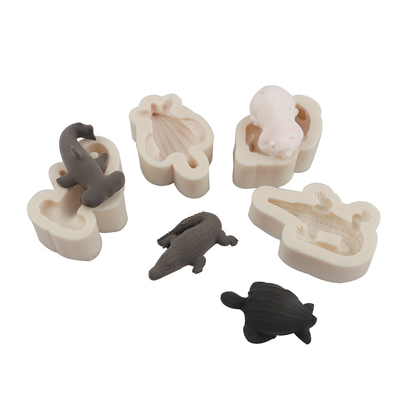 Cá Mập Cá Sấu Rùa Biển Gấu Cực Khuôn Silicon Khuôn Socola Fondant Mousse Bánh Trang Trí DIY Đất Sét Epoxy Hương Liệu Thạch Cao Khuôn
