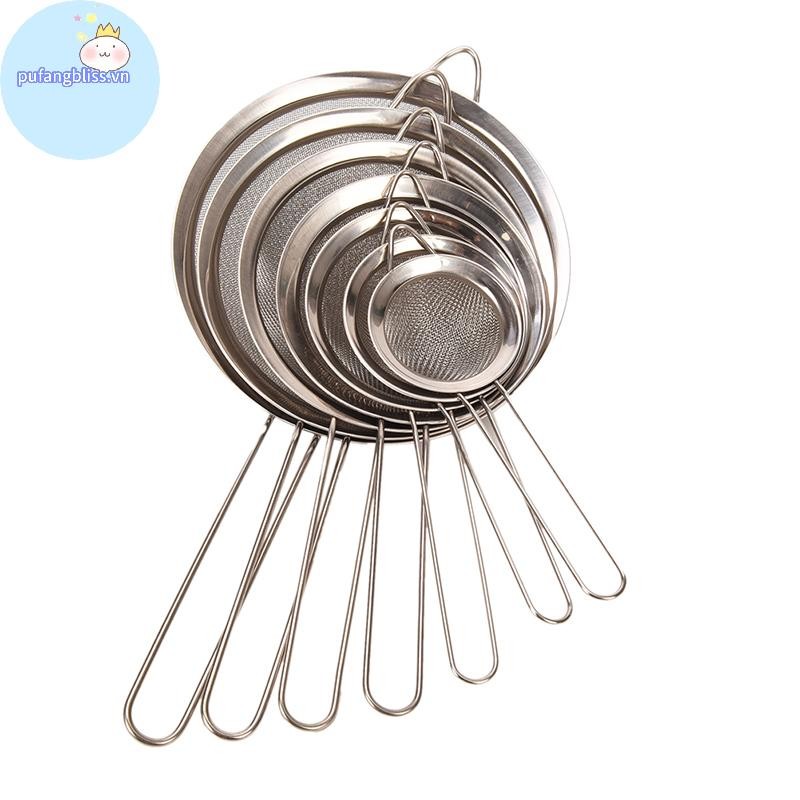 Pufangbliss Nhà Bếp Dây Thép Không Gỉ Lưới Mịn Lọc Dầu Bột Rây Lọc Sifter SàngNhà Bếp Thép Không Gỉ VN
