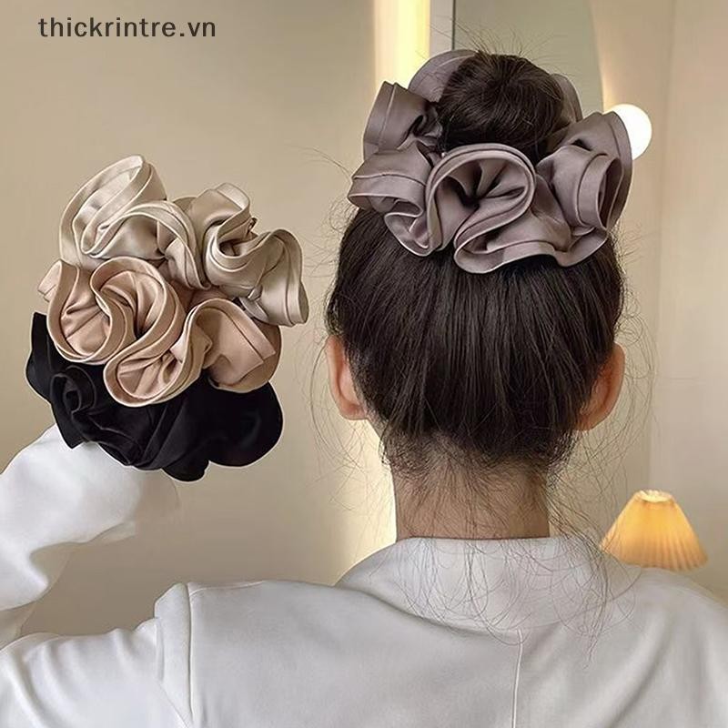 Thi Retro Thanh Lịch Pháp Dây Buộc Tóc Thời Trang Tính Khí Đuôi Ngựa Scrunches Dành Cho Nữ Bé Gái Đơn Giản Đa Năng Phụ Kiện Tóc Quà Tặng VN