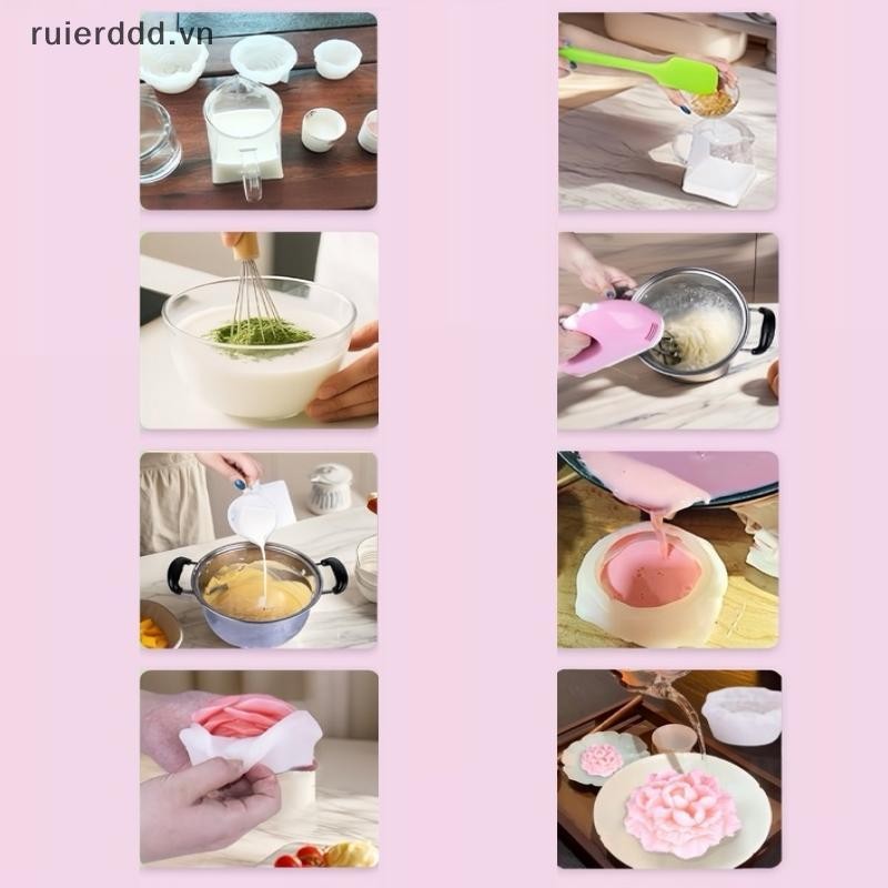 # ruierdd # Khuôn Silicon Hoa Hồng Cho Hoa DIY Fondant Cupcake Chocolate Kẹo Kem Đường Món Tráng Miệng Nến Xà Phòng Thạch Cao Khuôn Nhựa.