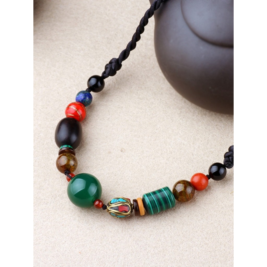 Mã Não Vòng Cổ Nữ Xương Đòn Dây Chuyền Bohemian Phong Cách Mới Hào Quang Phong Cách Dân Tộc Retro Sang Trọng Tất Cả Trận Đấu Cổ Trang Sức Vòng Cổ YJGL