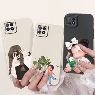 Dành Cho OPPO A72 5G Ốp Lưng Hoạt Hình Dễ Thương Trái Tim Tình Yêu Thỏ Vương Miện Mèo Bảo Vệ Toàn Diện Cho OPPO A53 A73 5G CPH2161 Vỏ Điện Thoại