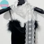 Sund Y2k Nữ N Dài Khăn Màu Trơn Lụa Đen Túi Ruy Băng s Choker Hoa Ren Khăn VN