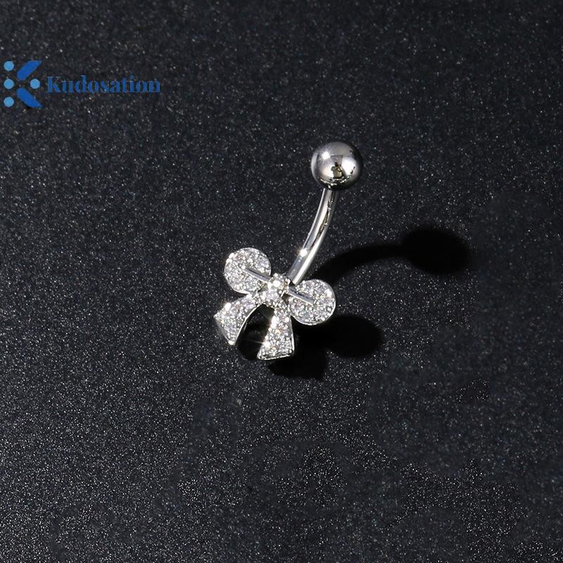 Kudosation Thép Không Gỉ Hoa Bụng Nút Nhẫn Rốn Xuyên Cho Nữ Cô Gái Gợi Cảm Bụng Xuyên Nhẫn Cơ Thể Trang Sức