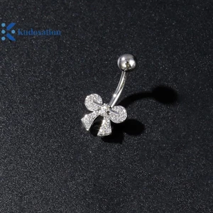 Kudosation Thép Không Gỉ Hoa Bụng Nút Nhẫn Rốn Xuyên Cho Nữ Cô Gái Gợi Cảm Bụng Xuyên Nhẫn Cơ Thể Trang Sức