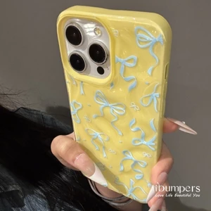 ibumpers Ốp Điện Thoại iPhone Hàn Quốc Coquette Bow Họa Tiết Cho IPhone 11 12 13 14 15 16 Pro Max Ốp Lưng Thiên Thạch Màu Kẹo Silicon Mềm Chống Sốc