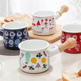 10cm Mini Đôi Miệng Đơn Tay Cầm Nồi Sữa Men Nồi Sữa Nhỏ Nồi Mì Ăn Liền Tay Cầm Đơn Thực Phẩm Cho Bé Nồi Gia Đình A9AS