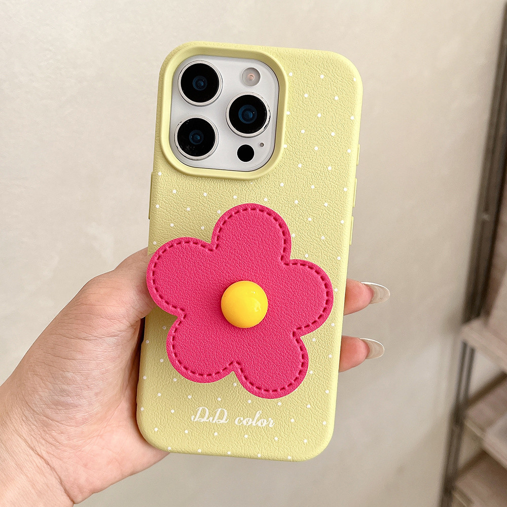 Dopamine Giá Đỡ Hoa Chấm Bi Da Điện Thoại Cho iPhone 17ProMax 16Plus 15 14 13 12 11 Vỏ Bảo Vệ Chống Sốc