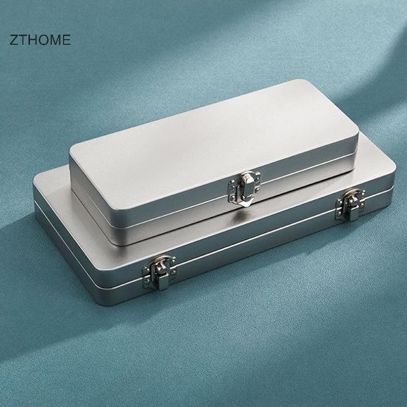 Hộp hình chữ nhật kim loại xám bạc ZTHOME có nắp đựng hóa đơn, mỹ phẩm, đồ dùng văn phòng Bảo quản-Perfect cho gia đình và văn phòng HOT