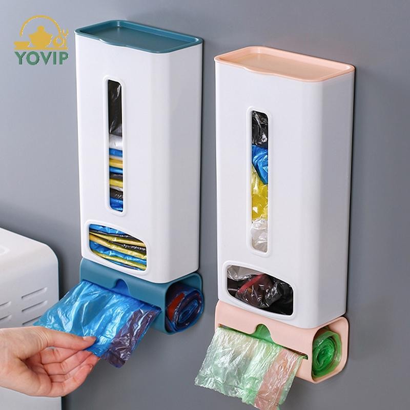YOVIP Treo Tường Nhựa Túi Đựng Rác Túi Đựng Rác Hộp Bảo Quản Có Nắp Hộp Đựng Nhà Bếp Phòng Tắm Đồ Lặt Vặt Hộp Đựng VN