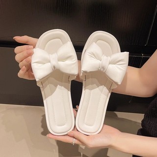 Dép nữ mặc ngoài mùa hè i Dép đế bệt nơ thời trang