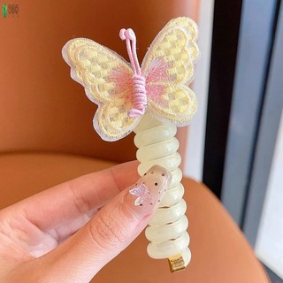 Dây Điện Thoại Trẻ Em &amp; Dây Buộc Tóc Cầu Vồng Nơ Hoạt Hình - Khả năng chịu lực tốt, phù hợp tóc xoăn và tạo kiểu