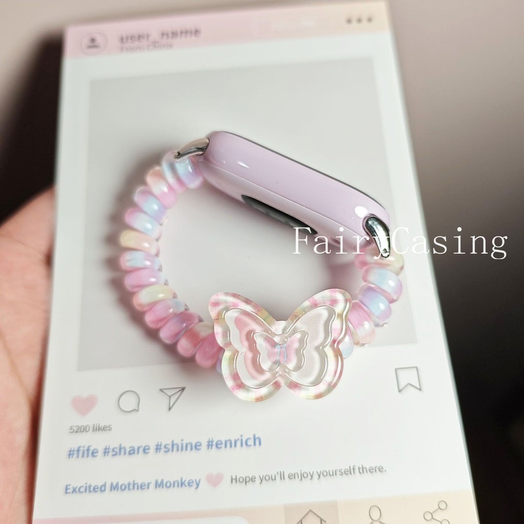 Dây đeo đầu bướm chuyển màu cho Xiaomi Band 10 9 8 Pro 7 6 5 4 3 Brecele đàn hồi cho Mi Band 8 9 Active Watchband