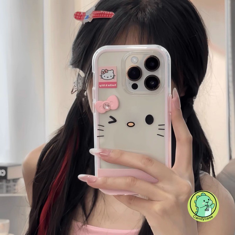 Ốp Điện Thoại Kitty Fase 2 Trong 1 Cho Vivo X200 Pro Mini X200S X100 X100S X90 X90S X80 X70T X60T Y33E Y33S Y50T 5G 4G Vỏ Sang Trọng Hoạt Hình Dễ Thương Mèo 3D Nơ Trong Suốt Chống Rơi Vỏ Mềm