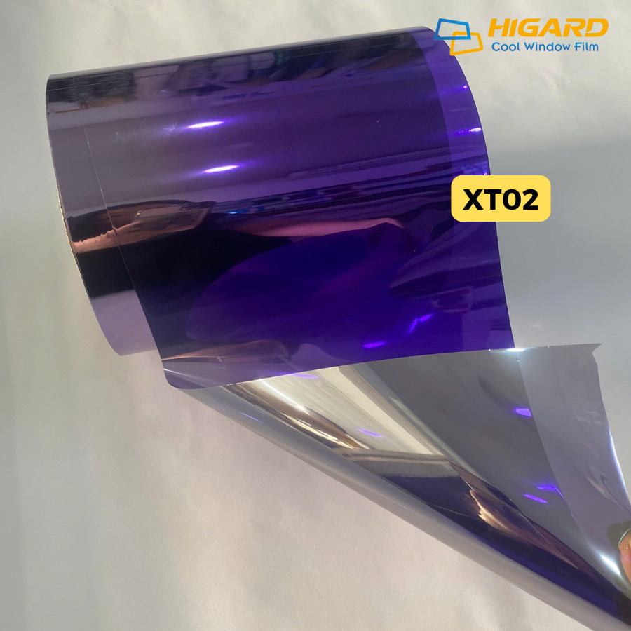 Phim cách nhiệt, chống chói xe tải, xe du lịch khổ 20cm màu tím bạc