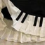 Woke Nữ Thanh Lịch Eo Xếp Ly Váy Vintage Thẩm Mỹ Piano Chìa Khóa Trường loe Mini Skater Váy Một Dòng Ruffle Skir