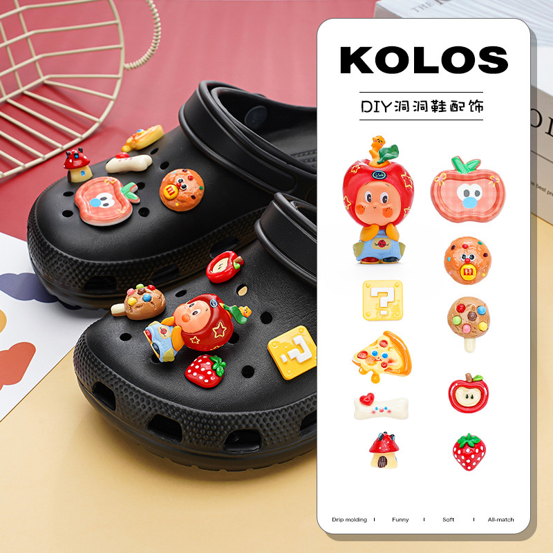 Phụ kiện hoa gắn lỗ giày Crocs, Apple Star, Zhibixing, Busch, tháo rời, cao cấp