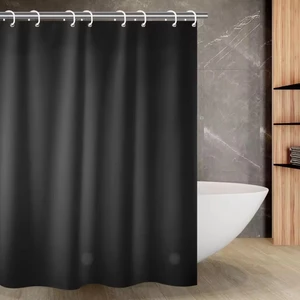 Rèm tắm tối giản màu đen PEVA 180cm - Vải chống thấm dày, Phụ kiện phòng tắm đơn giản hiện đại