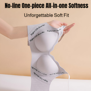 『 Brelira 』 Dây đeo chữ cái Push Up Bra liền mạch chống chảy xệ Siêu mỏng thoáng khí Ngực nhỏ tập hợp không dây Kích thước lớn Đồ lót cốc đầy đủ ❈ ❈ ❥