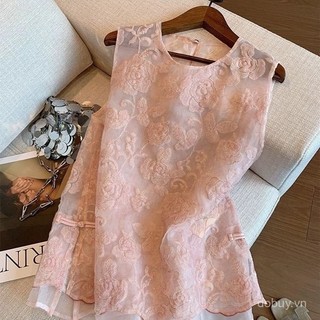 Mẫu áo vest nữ mới cho mùa hè 2025, phong cách Trung Hoa cổ tròn, phù hợp quấn thoải mái
