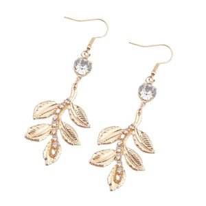 XGB Lấp Lánh Kim Cương Giả Baroque Treo Lá Bông Tai Nhẹ Thanh Lịch Thiết Kế Kim Loại Trang Sức Dịp Chính Thức