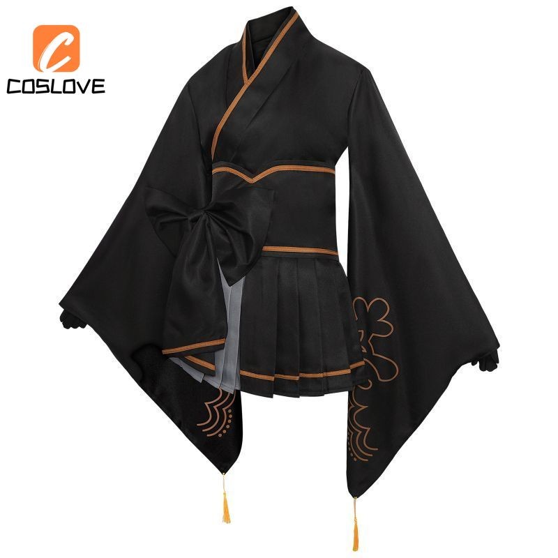 Anime Trò Chơi Nier Automata Kimono Phong Cách, Trang Phục Cosplay Trọn Bộ Đen Yukata Cho Người Lớn