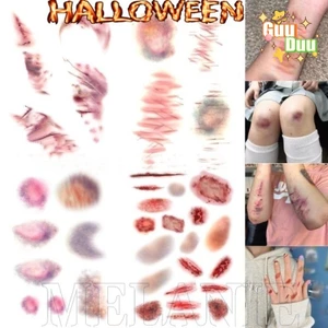Đề can vết thương mô phỏng cho Halloween – Miếng dán mặt tự dính, tạo hiệu ứng sẹo kinh dị