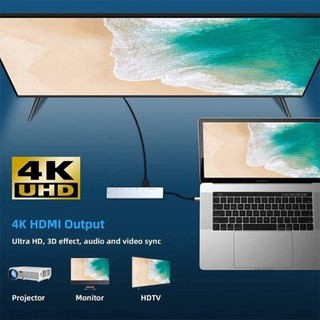 2026 USB 1 PD hành dài hạn C Cổng 8 Type Macbook 4K chuyển HUB IN Laptop SD 3 đổi to cho RJ45 TF HDMI 0 chống rung hiệu