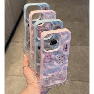 Ốp điện thoại cặp đôi nhãn dán 3D dễ thương cho iPhone 11 16 13 15 14 12 Pro Max Vỏ họa tiết sao băng không đều đơn giản INS Hàn Quốc Thiết kế mới Vỏ bảo vệ chống sốc