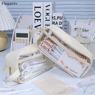 EGN Trong Suốt Dung Tích Lớn Túi Đựng Bút Chì Phong Cách INS Trường Học Hộp Đựng Văn Phòng Phẩm Chống Thấm Nước Di Động Bút Chì Túi Bảo Quản N