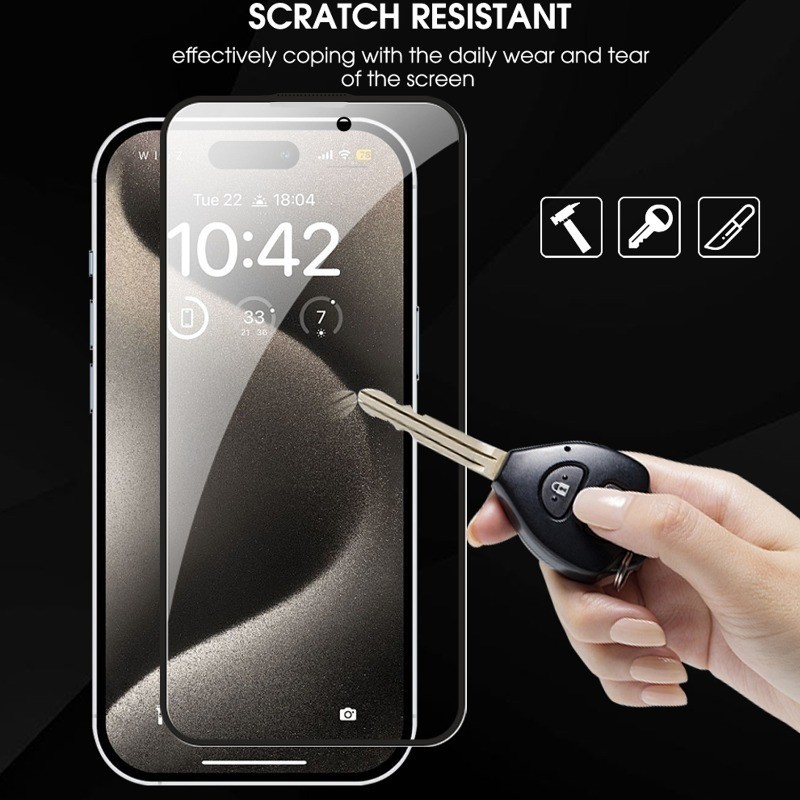 Phim Điện Thoại Chống Trầy Xước HD - Tự Động Căn Chỉnh Bảo Vệ Cho IPhone 16 / 16pro / 16plus / 16promax - Phim Kính Cường Lực Không Bụi Riêng Tư Màu Đen Bền Đẹp