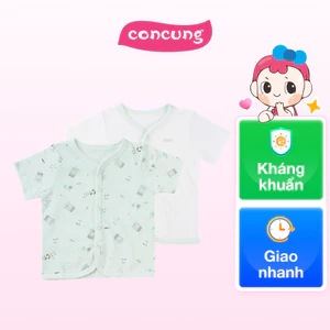 Cặp áo ss cài giữa tay ngắn Animo NB422055 (NB,xanh ngọc-trắng)