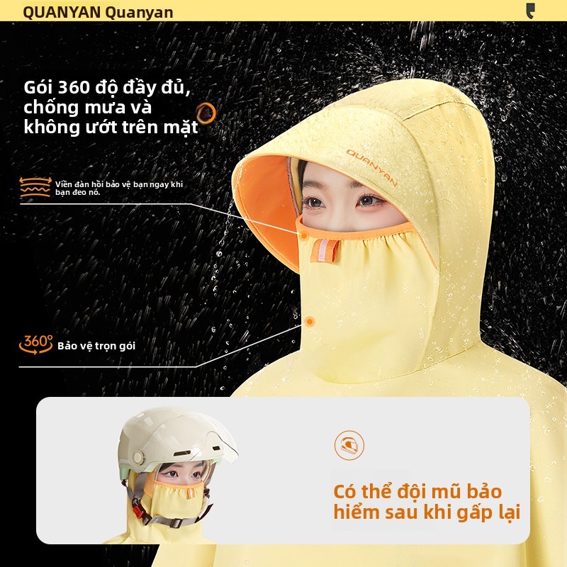 Áo Mưa Cho Người Đi Xe Máy Chống Mưa Lớn Toàn Thân Dày Dạng Liền Mũ Chống Thấm Nước