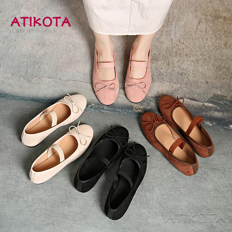 Giày Đế Bằng Nữ Atikota Slip-on Thời Trang Cổ Tích Đa Năng Thoải Mái Nhẹ Thường Ngày Bền Đế Bằng