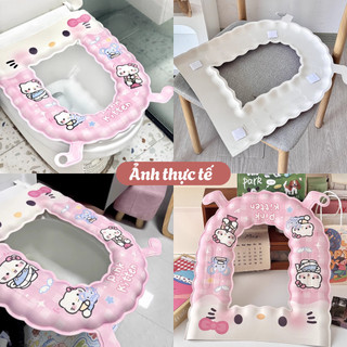 [NHIỀU MẪU] Tấm Lót Bồn Cầu Sanrio Silicon EVA Êm Ái Kèm Tinh Dầu Tỏa Hương Thơm Chống Thấm Bốn Mùa