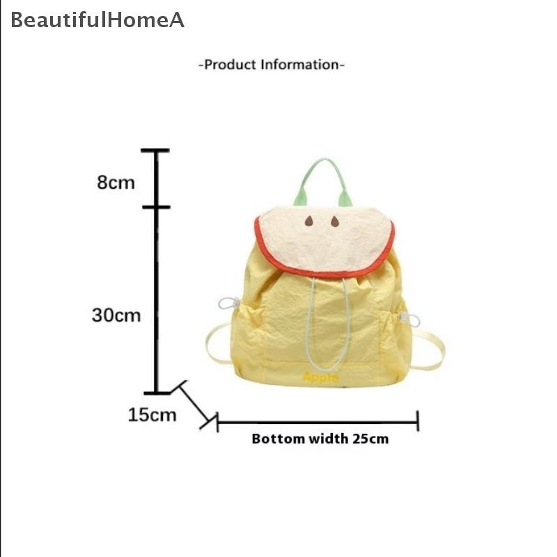 BeautifulHomeA Dopamine Màu Sắc Tương Phản Nylon Ba Lô Hình Trái Cây Dễ Thương Dây Đeo Vai Nữ Giải Trí Đi Học Túi VN