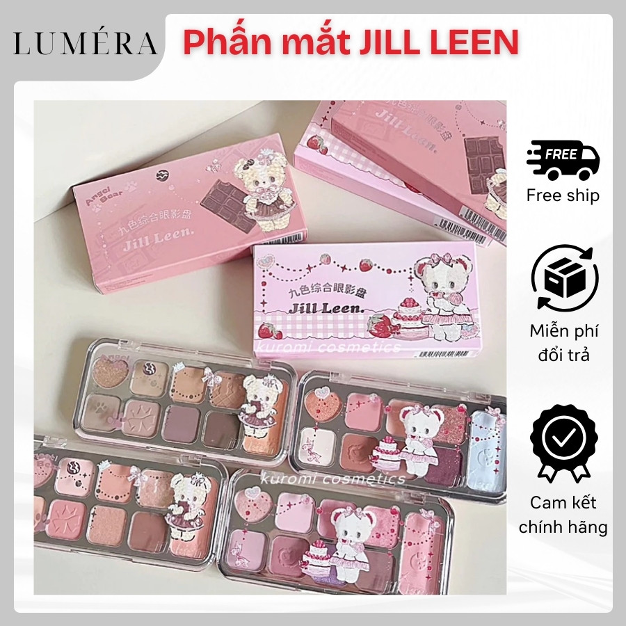 Bảng Phấn Mắt JILL LEEN 9 Ô Màu Crystal Fairy Eyes Lấp Lánh Nhũ Mịn Bền Màu Lâu Trôi