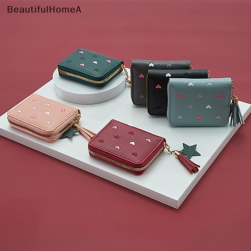 BeautifulHomeA Ví Nữ Nhỏ Ngắn Ví Bé Gái Dễ Thương Dây Kéo Da Đồng Xu Ví Nữ Tay Ví Ví VN