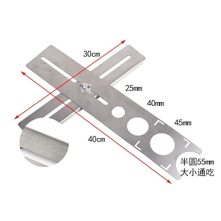 【COD】Thước Khoan Lỗ Gạch Inox 2 Đoạn – Dụng Cụ Lấy Dấu Ống Nước, Ổ Cắm Trên Gạch Men Kính