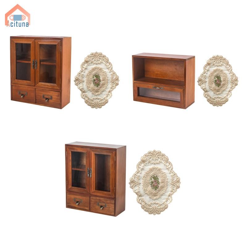 Tủ Bảo Quản Bằng Gỗ Có Ngăn Gỗ Đa Năng Kệ Trang Điểm Cổ Điển Để Bàn Sắp Xếp Cho Phòng Tắm Văn Phòng Tại Nhà