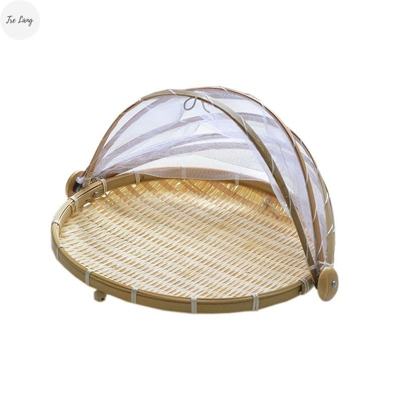 Lồng bàn tre, mẹt lồng bàn gấp gọn decor nhiều Size thân thiện với môi trường