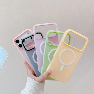 [JLK] Ốp điện thoại mờ từ tính màu kẹo 2in1 cho iPhone 17 Air 16 15 Pro Max Vỏ silicon mềm chống sốc