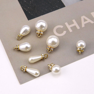 DIY Handmade Trang Sức Phụ Kiện Hợp Kim Ngọc Trai Nước Thả Mặt Dây Chuyền Bông Tai